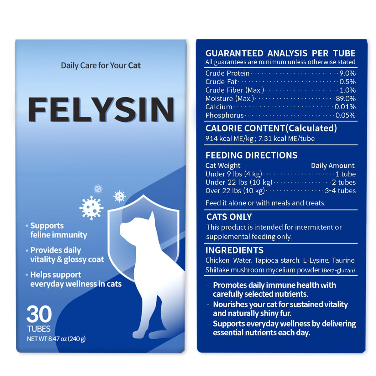 Doctor By FELYSIN L-Lysine for Cats Lickable Immune Support Supplement Allergy Relief, Sneezing, Runny Nose, Cold, Watery Eyes Respiratory Health with Beta-Glucan & Taurine – 30 Individually Packaged