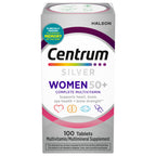 Centrum Silver Women's Multivitamin for Women 50 and Over, 100 Tablets | Contains Vitamin D3, B Vitamins, Calcium, and Antioxidants, Non-GMO Ingredients, Supports Memory and Cognition, GLP-1 Support