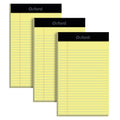 Oxford 5 x 8 Inch Legal Pads, 3 Pack, Narrow Ruled on Both Sides, Canary Yellow Paper, 50 Perforated Sheets Per Writing Pad, Proudly Made in the USA (1017033)