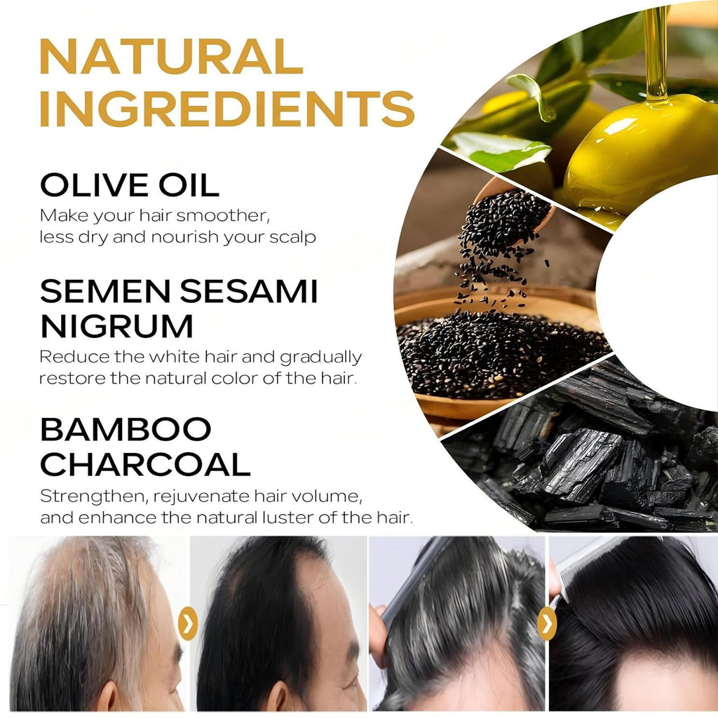 Gray Hair Reverse Bar Black Soap For Gray Hair Darkening Shampoo Bar, Natural Black Soap for Hair & Beard Darkening, Moisturizing & Scalp Care for Men Women 2PACK