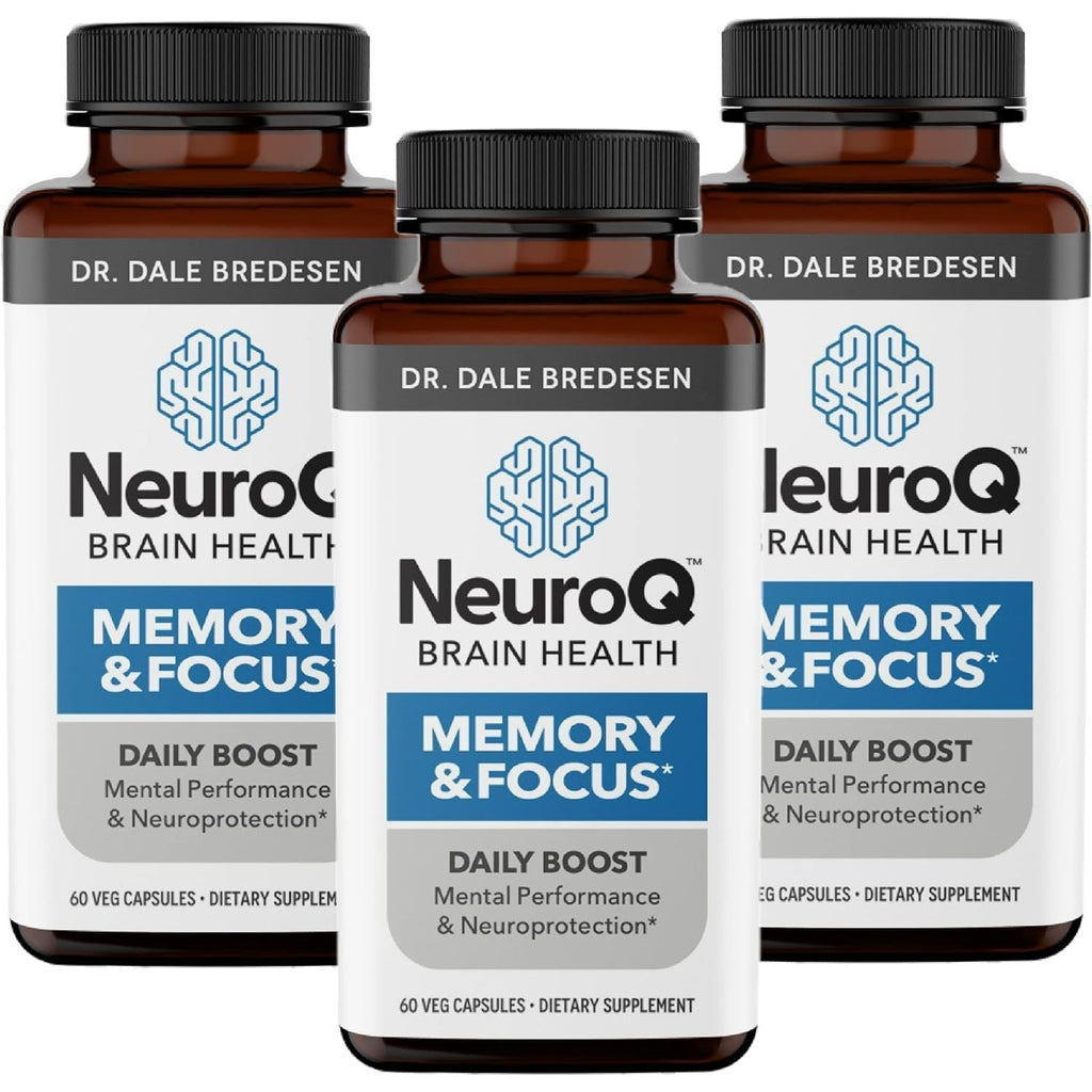 NeuroQ Memory & Focus Supplement - Brain Health Support - 60 Capsules | Formulated by Neurologist Dr. Dale Bredesen | Ginkgo Biloba, Phosphatidylserine, Gotu Kola, Coffee Fruit, Turmeric & Propolis