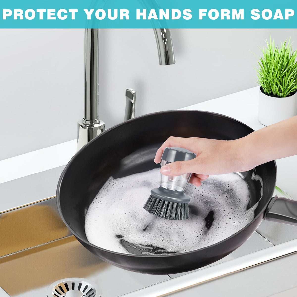 Dish Brush, Dish Scrubber & Dish Scrub Brush for Kitchen Sink