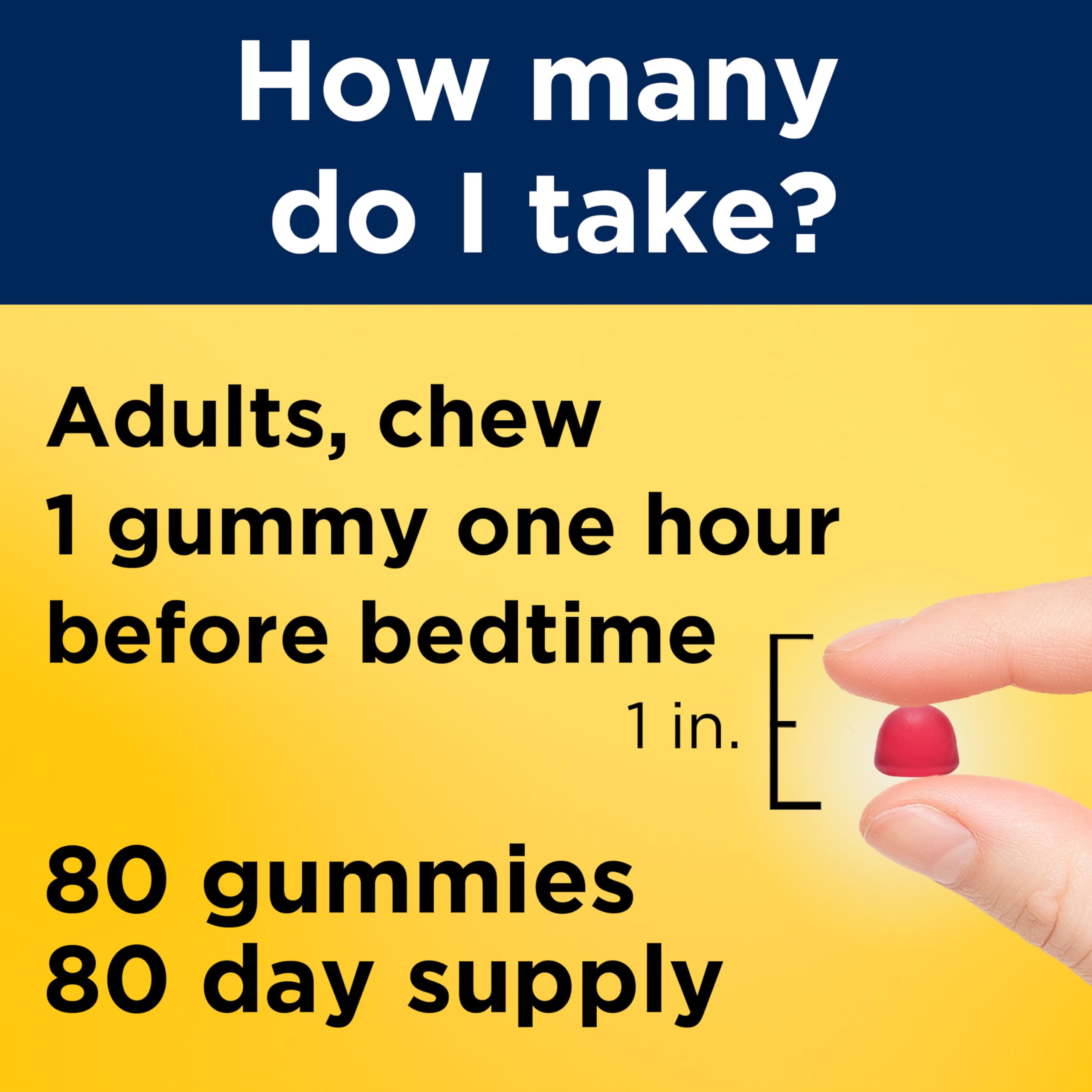 Nature Made Melatonin Gummies 2.5 mg, 100% Drug Free Sleep Aid, 80 Count | Lower Dose Melatonin Supplement for Men and Women, Sleep Aid for Adults, Strawberry Flavor, 80 Day Supply