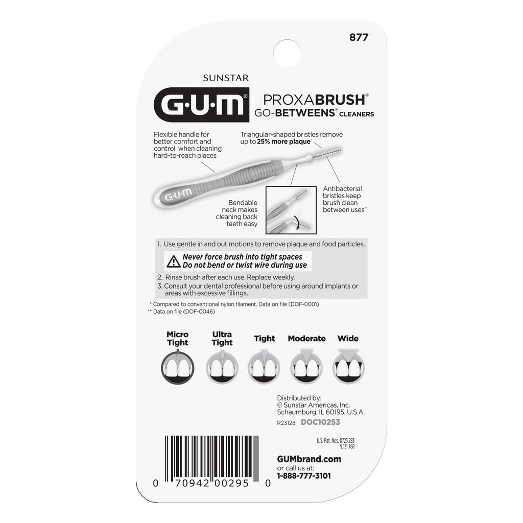 GUM Proxabrush Go-Betweens Micro Tight Brushes, 10 Count (4 Pack)
