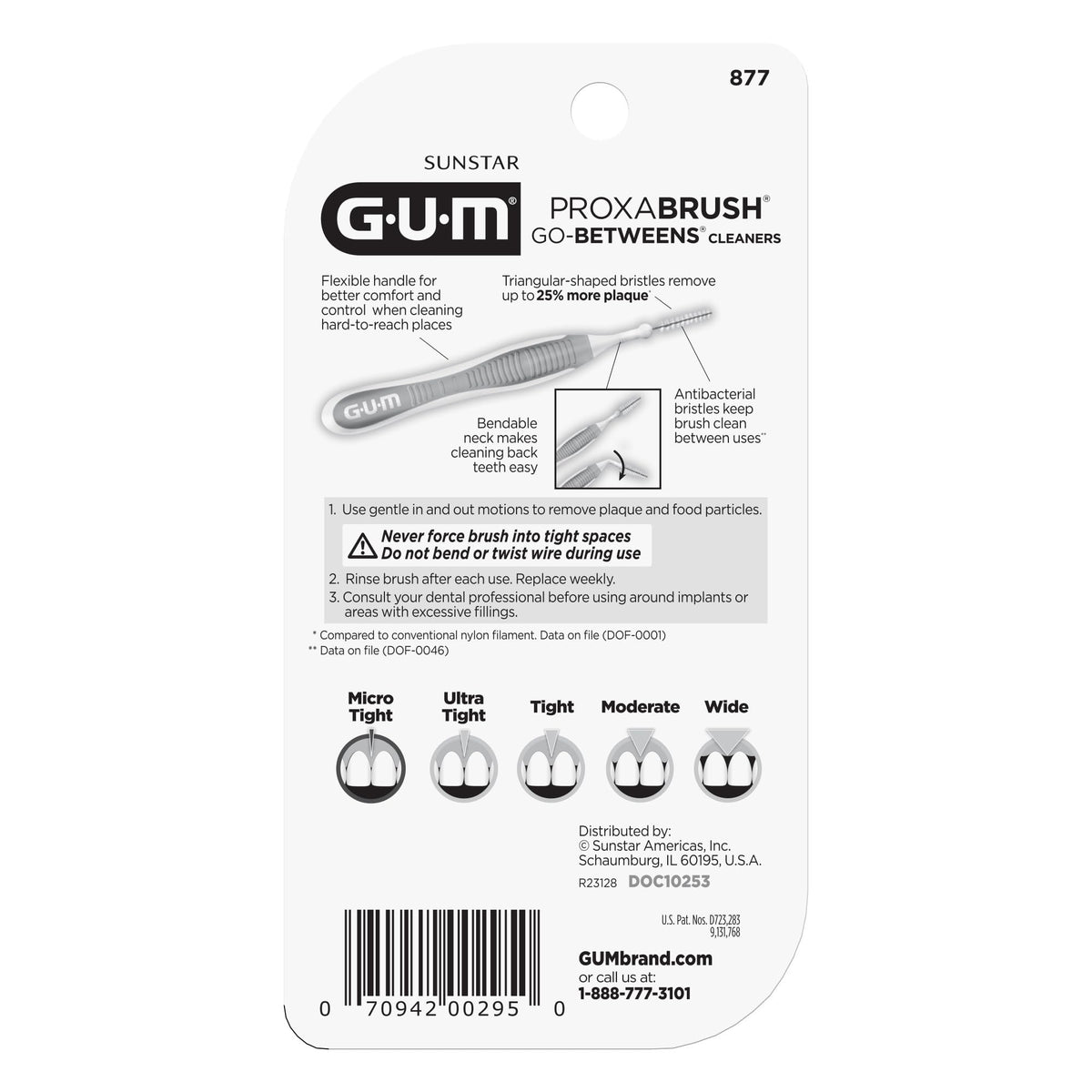 GUM Proxabrush Go-Betweens Micro Tight Brushes, 10 Count (4 Pack)