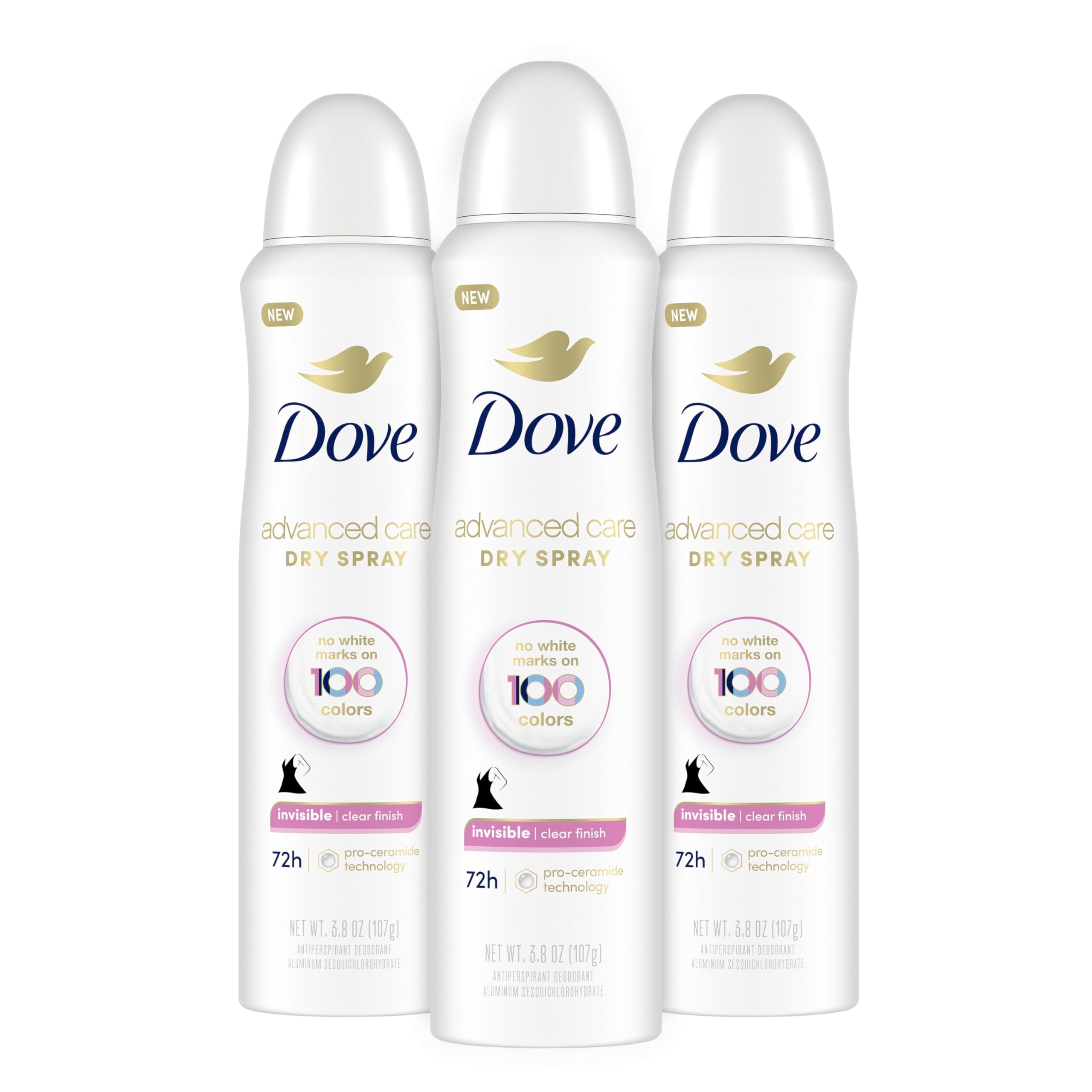 Buy now Dove Advanced Care Antiperspirant Deodorant Spray Clear Finish Invisible antiperspirant deodorant tested on 100 colors 72-hour odor and sweat protection with Pro-Ceramide technology 3.8 oz 3.8 Ounce (Pack of 3) Fragranced at indiglob india