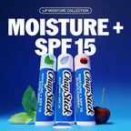 ChapStick Moisture + SPF 15 Lip Balm Sunscreen Variety 5-Pack, 0.15 Oz Ea | Variety 3-Pack (1 Original, 1 Cool Mint, and 1 Black Cherry) + 2 Original Moisture Lip Moisturizers with Sun Protection