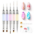 Beetles Gel Polish Nail Art Liner Brushes 5Pcs Painting Art Design Pen Set | Diamond Application Rhinestone Handle Dotting Drawing Sizes 5 7 9 11 20mm Nail Design Gift for Women