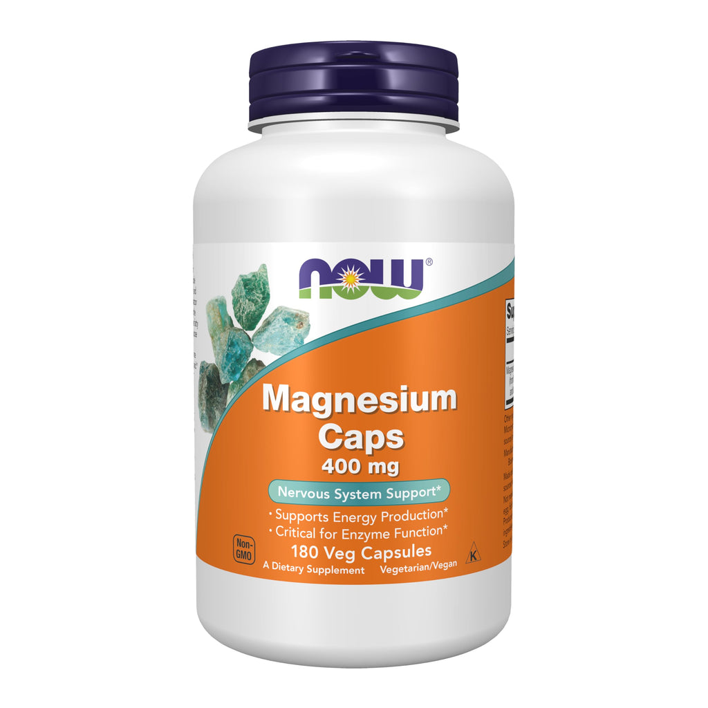 Buy now NOW Foods Supplements, Magnesium 400 mg, Enzyme Function*, Nervous System Support*, 180 Veg Capsules at indiglob india