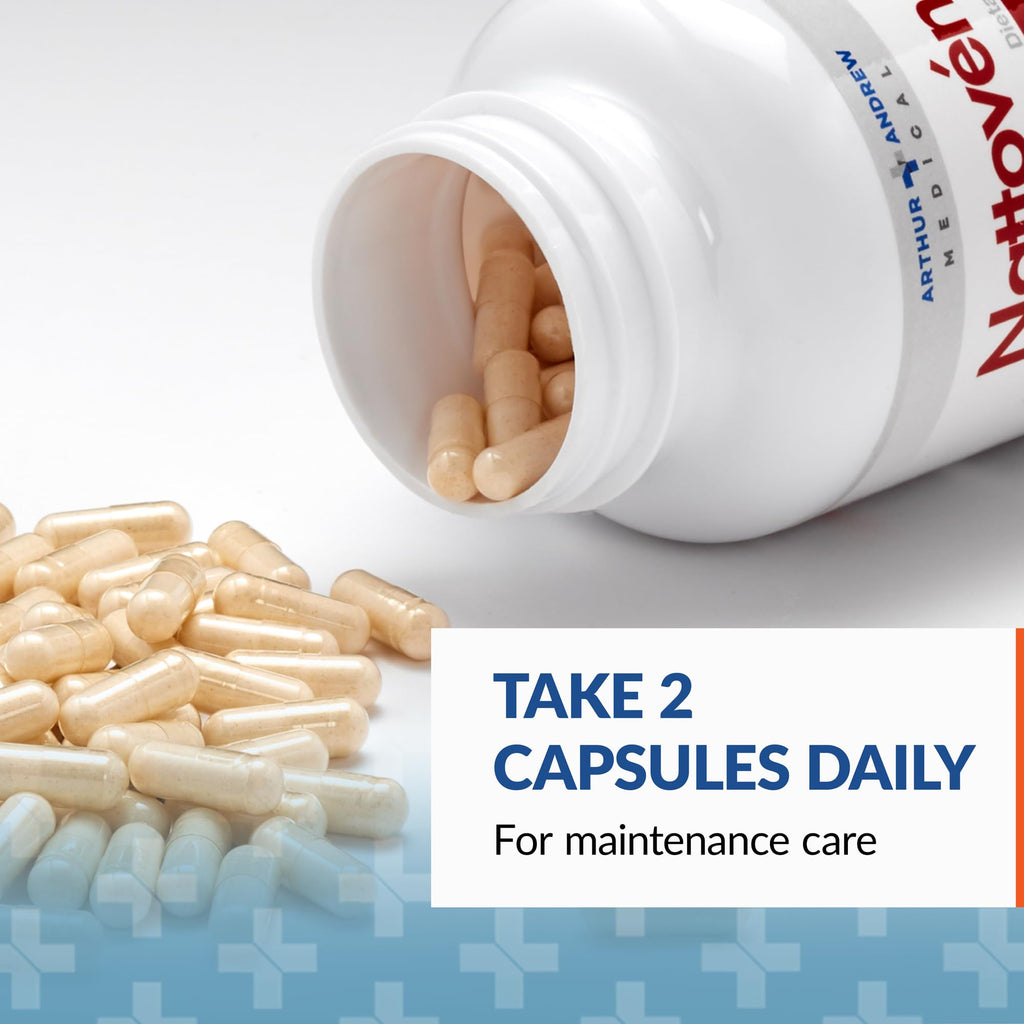 Arthur Andrew Medical, Nattovena, Pure Nattokinase 4000 FU, 90 Capsules | Double Strength Pure Nattokinase 4000 FU. Cardiovascular Support, & Healthy Blood Viscosity. Soy Free, Non-GMO, Vegan