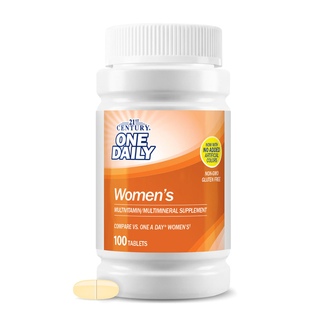 21st Century One Daily Women's Multivitamin Tablets, 100 Count | Complete Daily Multivitamin & Multimineral, Compare VS. One A Day® Women's, Women with 16 Essential Nutrients for Energy