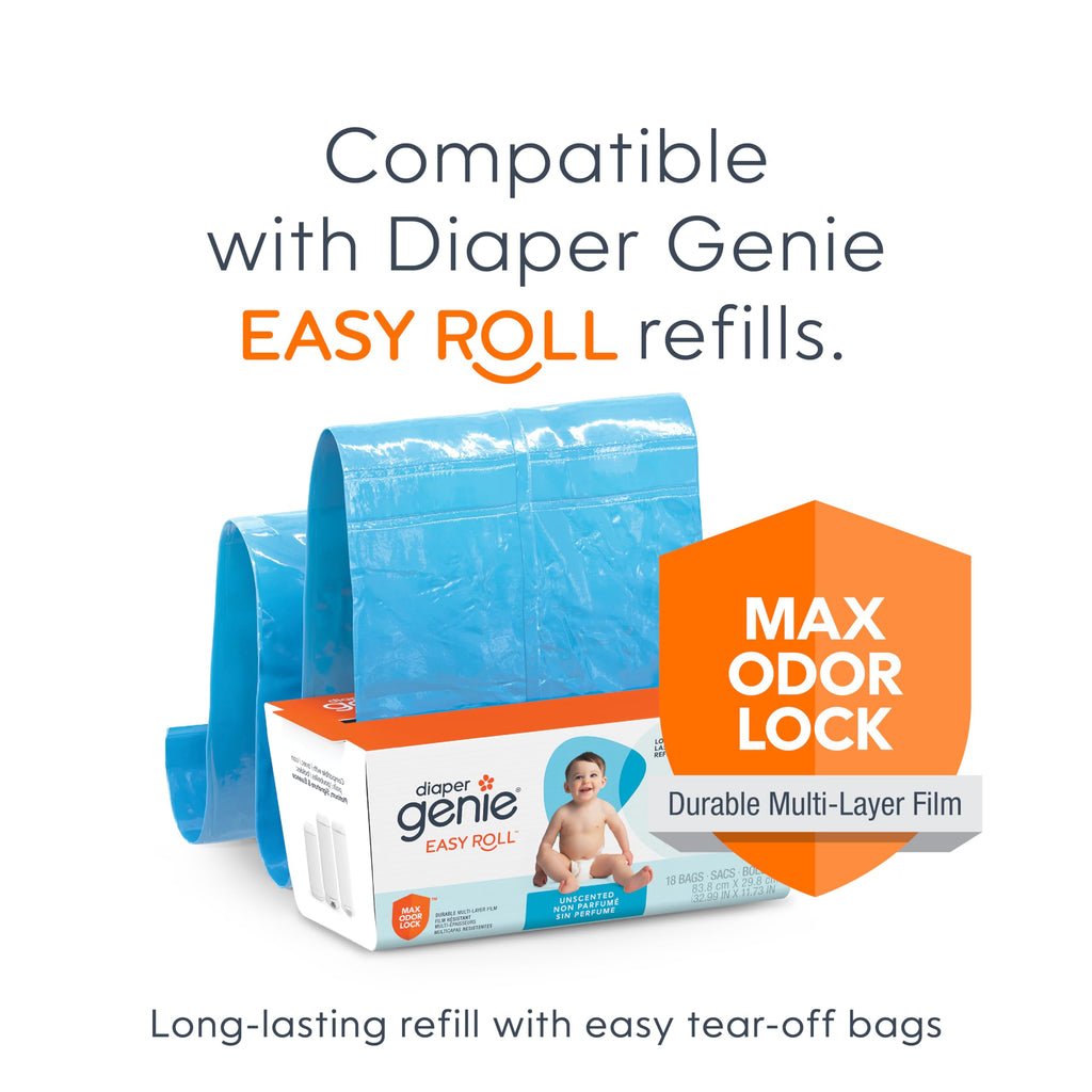 Diaper Genie Essence Diaper Pail with Easy Roll Refill (18 Bags)