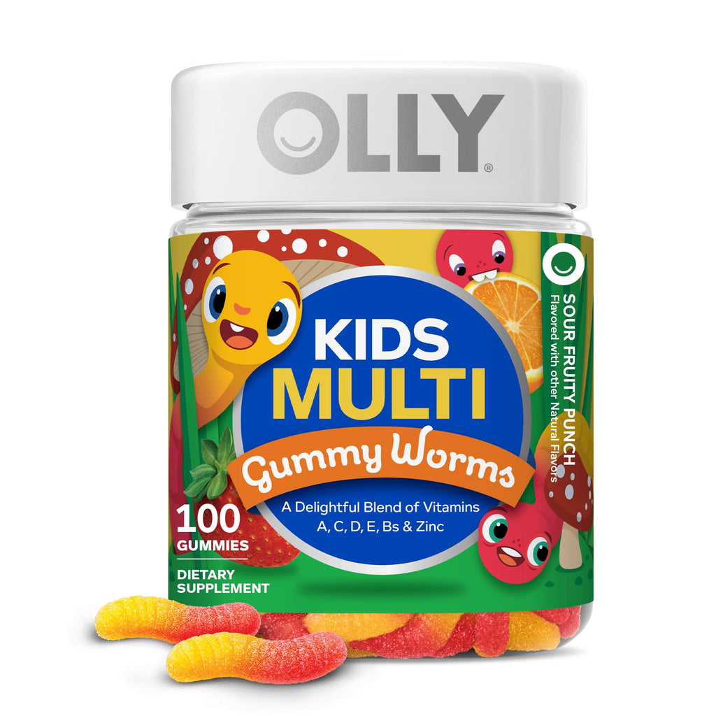 OLLY Kids Multi Gummy Worms, Overall Wellness & Immune Support - 70 Count