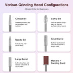 COSLUS C20 Cordless Nail Drill Electric File: Portable All-in-One Kit | Professional for Acrylic Gel Dip Powder Nails, Rechargeable Manicure & Pedicure Machine, Salon Home, Lightweight, Purple