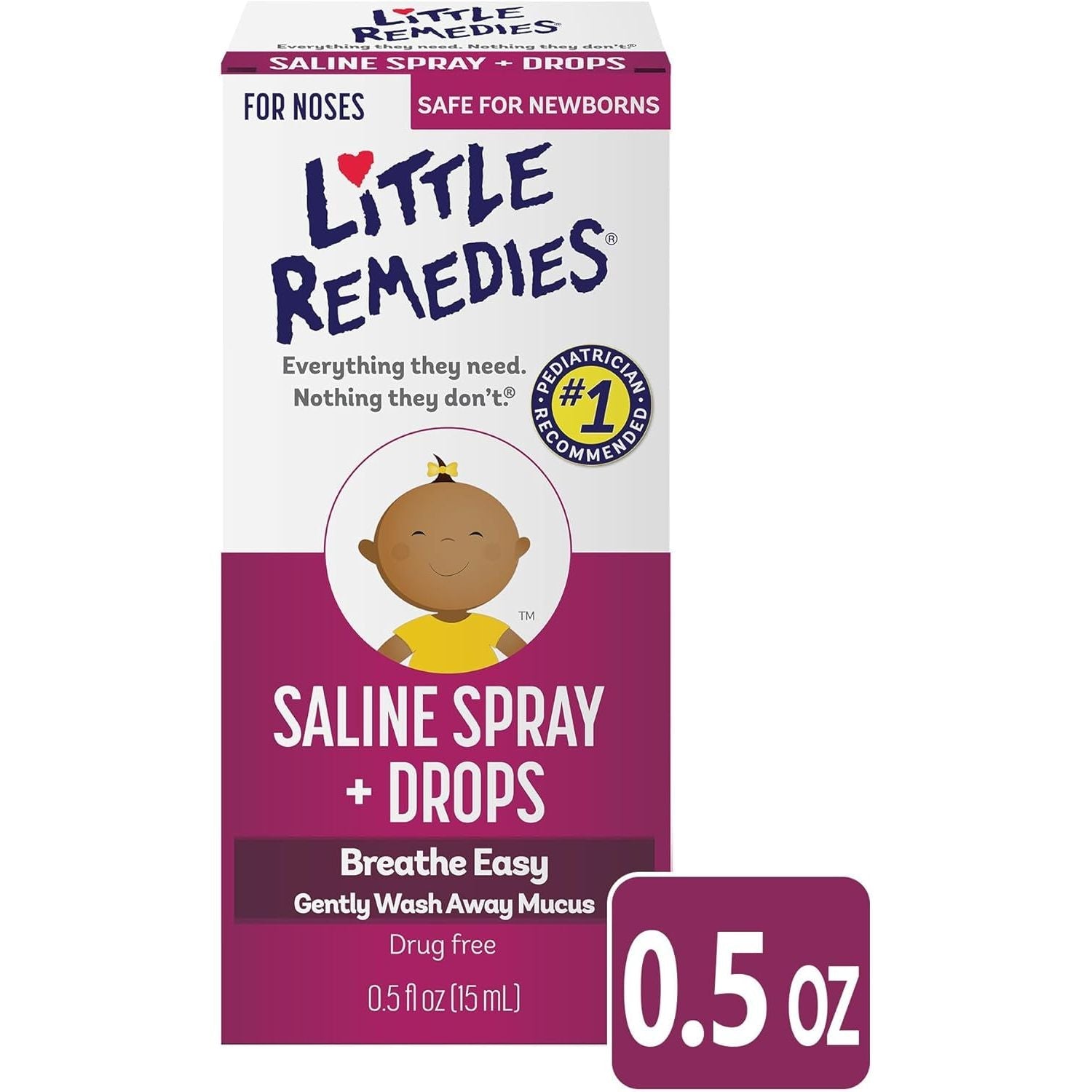 Buy now Little Remedies Saline Spray and Drops, Safe for Newborns, 0.5 fl oz at indiglob india