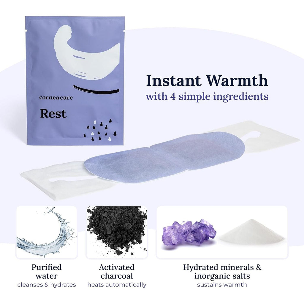 Buy now CorneaCare Rest: Self Heating Warm Compress for Dry Eyes | Heated Eye Mask for Fast Relief | No Microwave or Washcloth Needed | Travel Ready | 30 Count at indiglob india