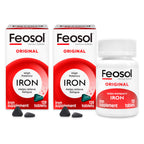 Feosol Original Iron Supplement Tablets, Non-heme, 65mg Iron per Pill, 1 Per Day, 120ct, 4 Month Supply, for Energy and Immune System Support, Made in USA | Iron supplements for energy and immune system support, small coated ferrous sulfate tablets