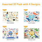 Disposable Placemats for Baby & Toddlers - Stick-On Table Mats for Restaurants, Travel With 4 Designs - Kids' Placemats (Individual Package)