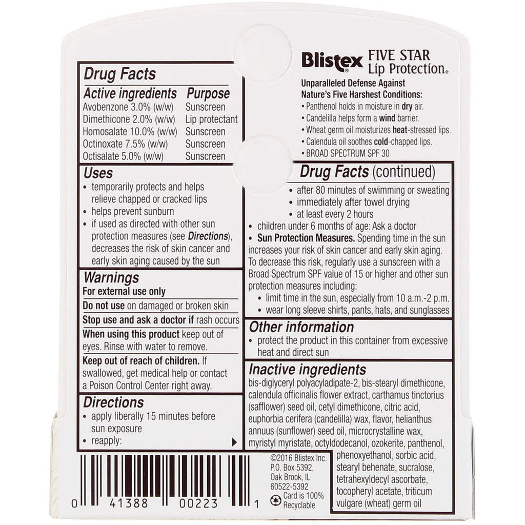 Buy now Blistex Five Star Lip Protection SPF 30 0.15 oz (Pack of 12) at indiglob india