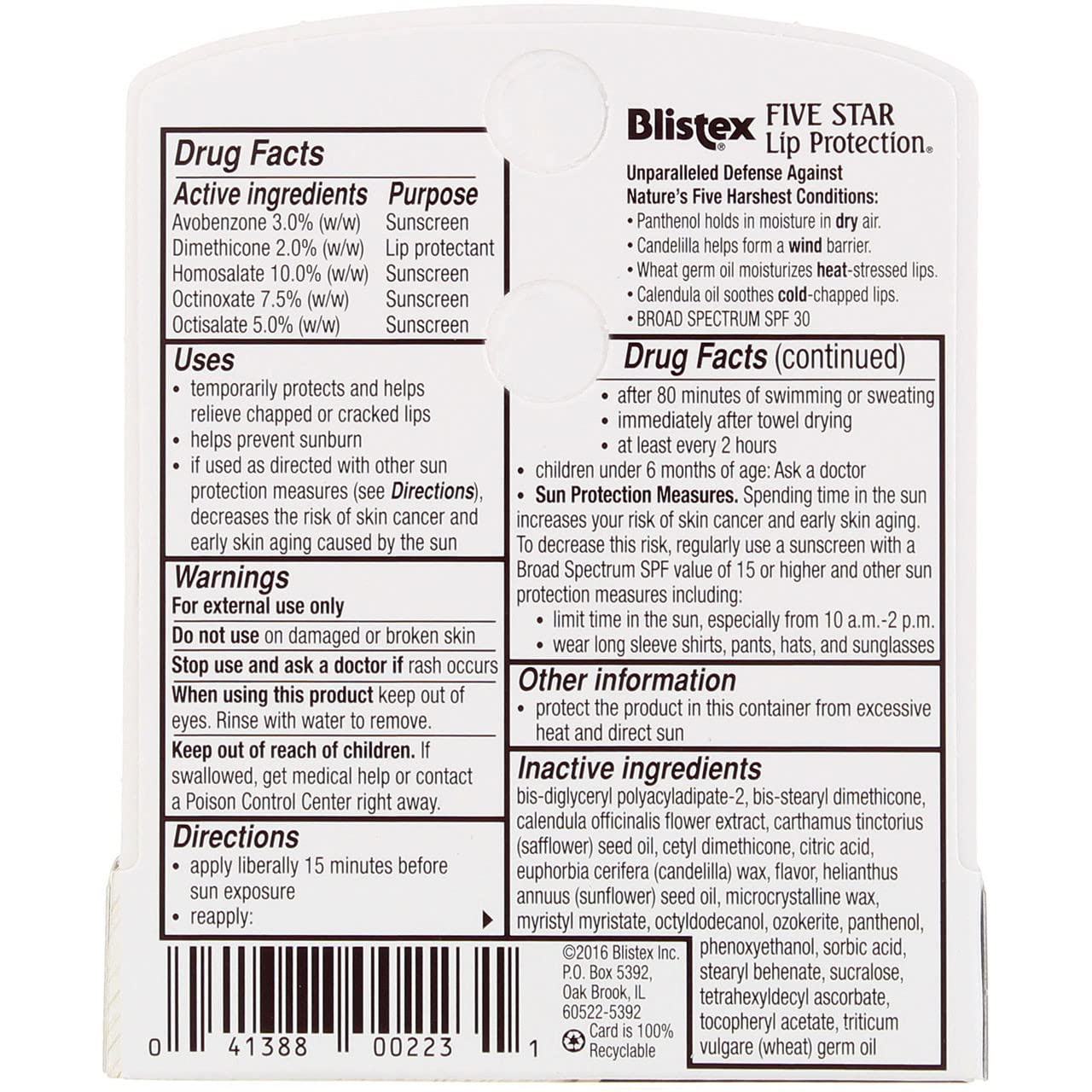 Buy now Blistex Five Star Lip Protection SPF 30 0.15 oz (Pack of 12) at indiglob india