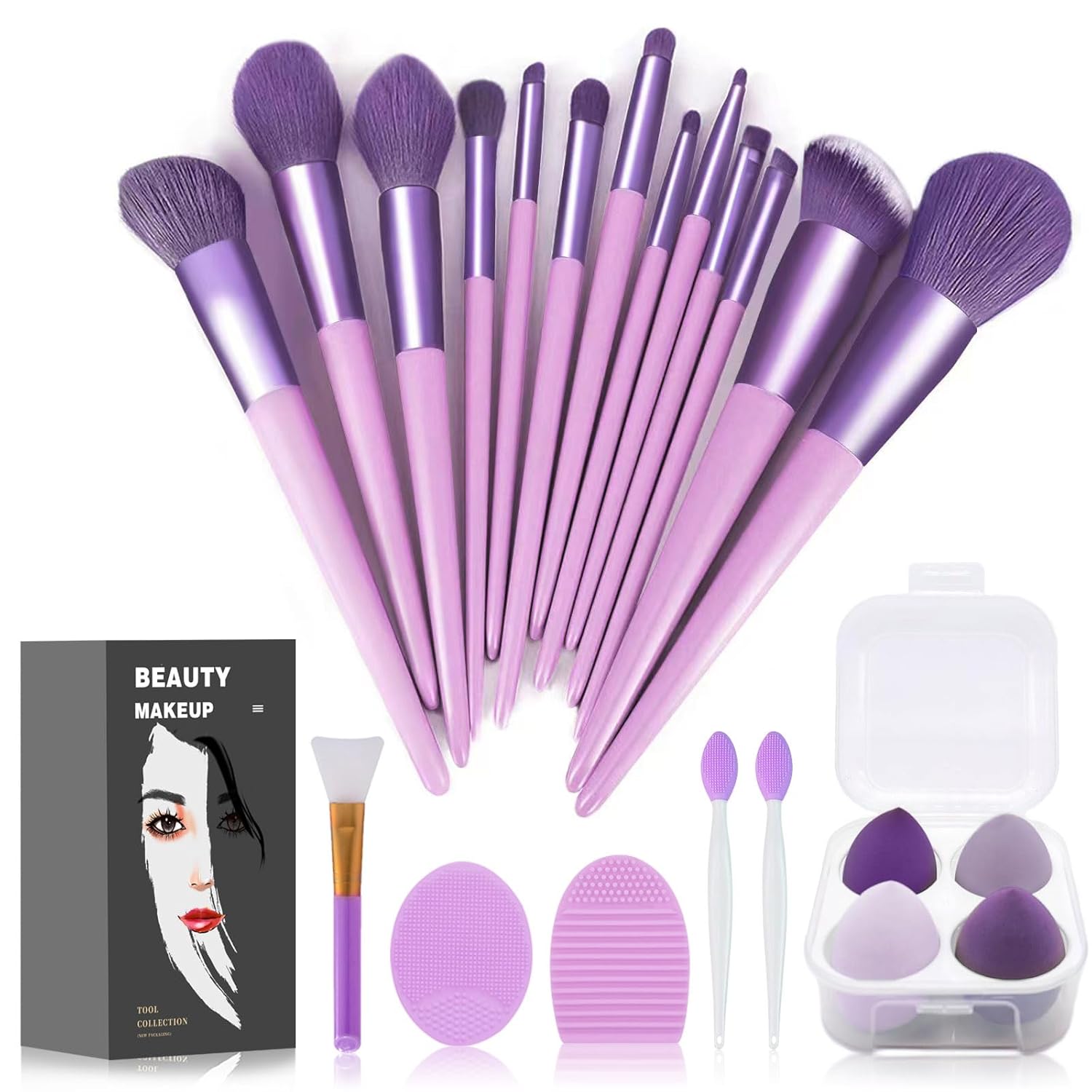 Buy now Makeup Brushes 22 Pcs Makeup Kit,Foundation Brush Eyeshadow Brush Make up Brushes Set (Green, 22 Piece Set) 22 Piece Set Large Purple at indiglob india