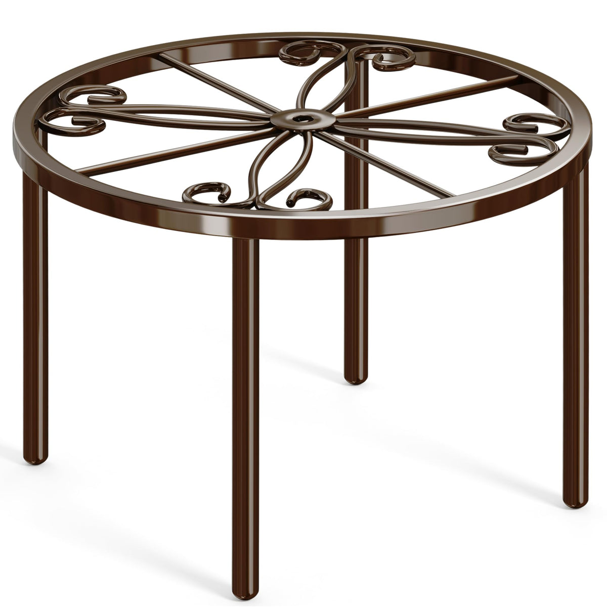 bussdis 1 PCS Plant Stand,-Heavy Duty Metal Stand Decorates Plants, Anti-Rust Flower Pot Stand, Round Plant Rack for Room Indoor and Outdoor Courtyard,Gardens, Brown.