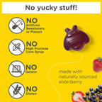 Zarbee's Kids Elderberry Immune Support Gummies, No Sugar Coating, 60 ct | For Ages 2+ Years, No Sugar Coating, Vitamins C D3 & Zinc, Elderberry, Supports Healthy Immune System, No Artificial Flavors