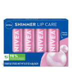 NIVEA Smoothness Lip Care, Sunscreen Lip Balm with SPF 15, 4 x 0.17 OZ | Sunscreen Lip Balm with SPF 15, Shea Butter, Nourishing Oils and Vitamins, 3-in-1 Moisture, Repair Dry Lips and Sunscreen