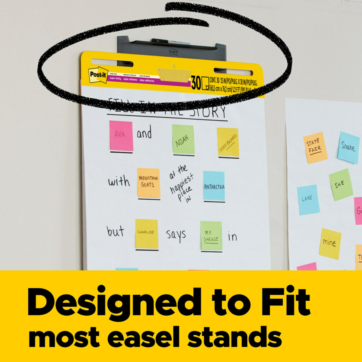 Post-it Super Sticky Mini Easel Pad, 15 x 18 in, White, 3 Pads