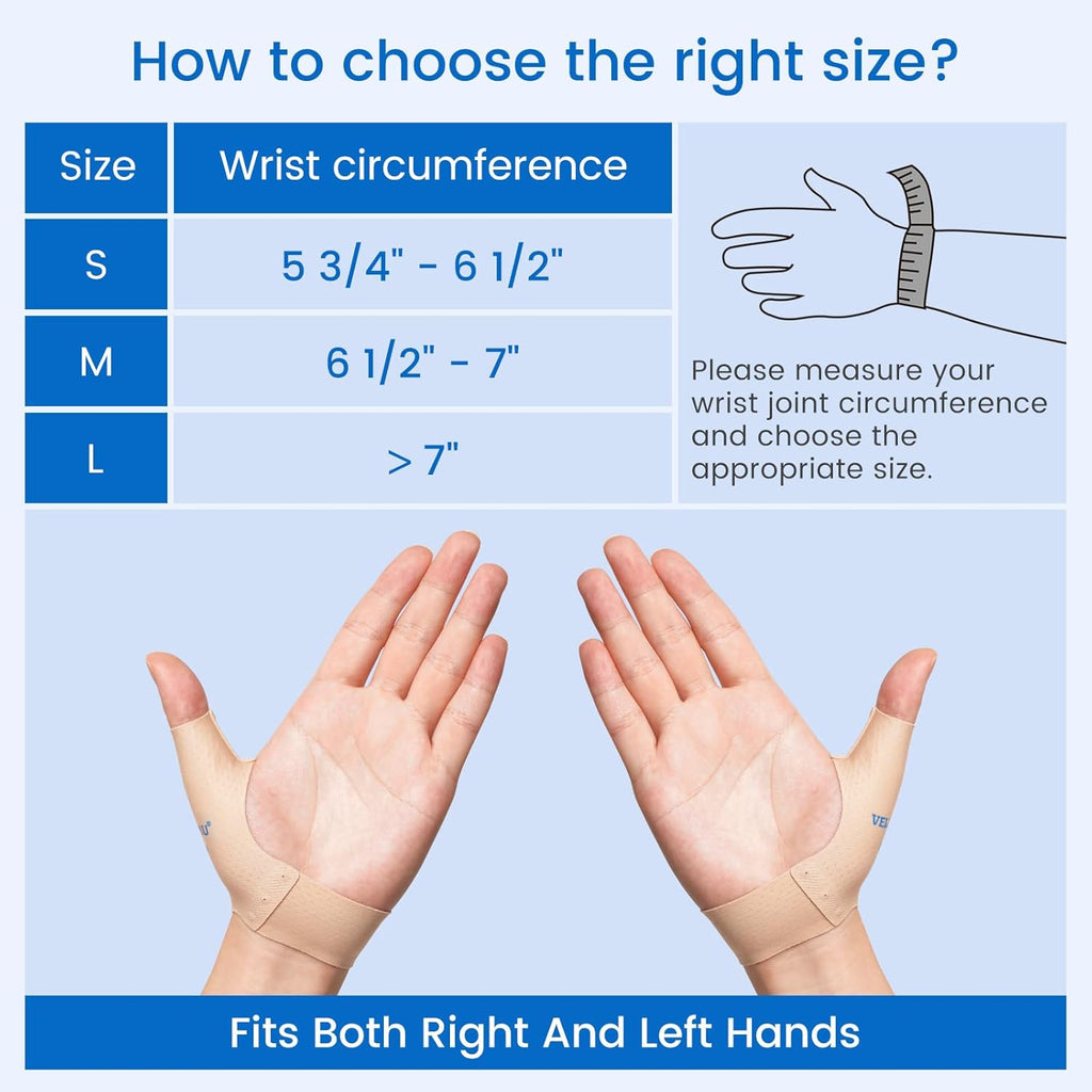 Buy now Velpeau Elastic Thumb Support Brace Liner (Pack of 2), Splashproof Thumb Wrist Compression Sleeve for Arthritis Pain, Tendonitis, Sprains, Sports, Fits Left & Right Hands (Khaki, Short Version, M) at indiglob india