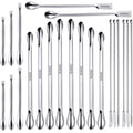 Buy now 22 Pieces Stainless Steel Lab Spatula Micro Scoop Set Laboratory Sampling Spoon Mixing Spatula for Powders Gel Cap Filler at indiglob india