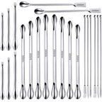 Buy now 22 Pieces Stainless Steel Lab Spatula Micro Scoop Set Laboratory Sampling Spoon Mixing Spatula for Powders Gel Cap Filler at indiglob india