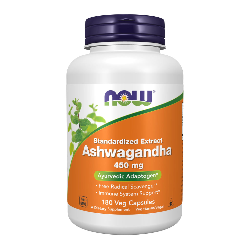 NOW Supplements, Ashwagandha (Withania somnifera) 450 mg (Standardized Extract), 90 Veg Capsules