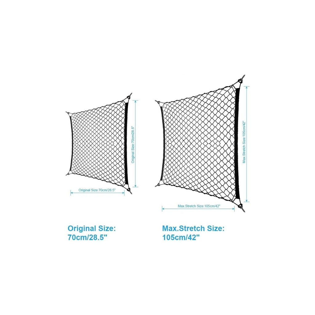 Buy now 9 MOON 4 Hook Car Trunk Cargo Net - Mesh Storage Organizer - Universal for Car, Van, Truck, SUV - Black Polyester at indiglob india