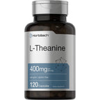 Horbäach L-Theanine Supplement | 400mg | 120 Powder Capsules | Non-GMO & Gluten Free