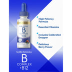 Carlyle Vitamin B Complex Sublingual | 2 fl oz | Liquid Drops | with B12