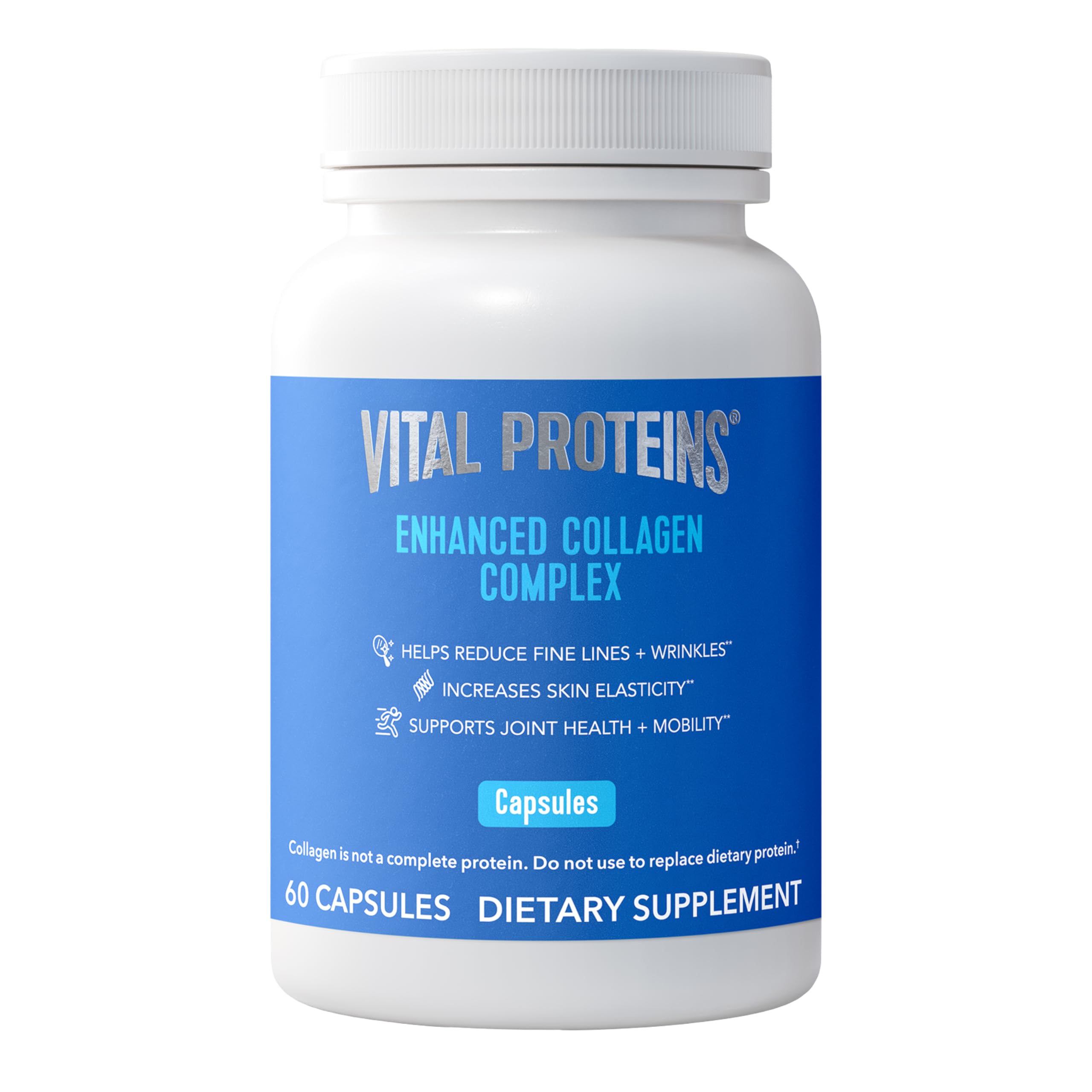 Vital Proteins Enhanced Collagen Complex 60 Capsules | BioCell Collagen®, Supports Skin Elasticity, Joint Health & Skin Appearance, 30 Servings