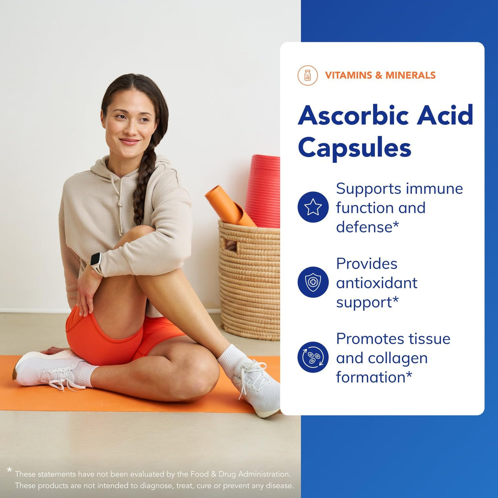 Pure Encapsulations Ascorbic Acid Capsules, 90 Capsules | 1,000 mg Vitamin C, Antioxidant and Immune Support*, High-Potency Vitamin C, Vegan and Non-GMO