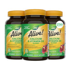 Nature’s Way Alive! Chewable Calcium Gummies with Vitamin D3, 60 ct | Daily Supplement Supports Healthy Bones and Teeth, and Muscle Function*, Strawberry and Raspberry-Lemonade Flavored
