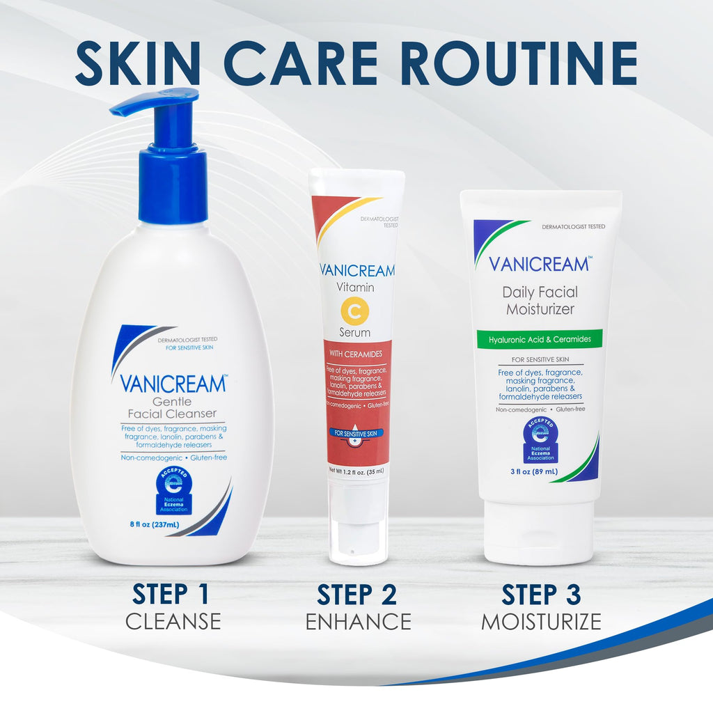 Vanicream Daily Facial Moisturizer, Face Cream with 5 Key Cermides & Hyaluronic Acid, 3 Fl Oz, Formulated Without Common Irritants for Sensitive Skin, Lightweight, Non-Greasy Hydration