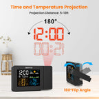 Buy now SMARTRO SC91 Projection Alarm Clock for Bedrooms with Weather Station, Wireless Indoor Outdoor Thermometer, Temperature Humidity Monitor Gauge Hygrometer at indiglob india