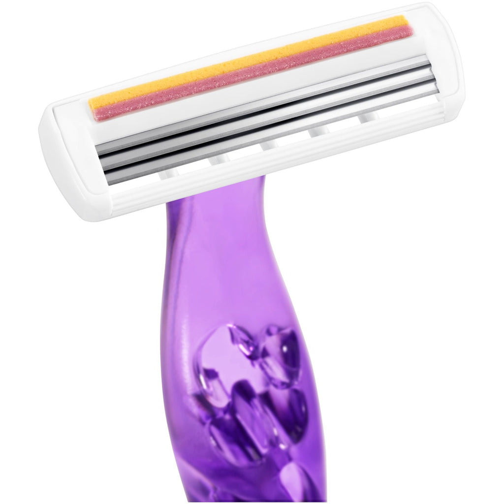 BIC Soleil Simply Smooth Women's Disposable 3 Blade Razors, Moisture Strip and Comfortable Handle, Skin Care Routine Kit, 8 Count (Pack of 2)