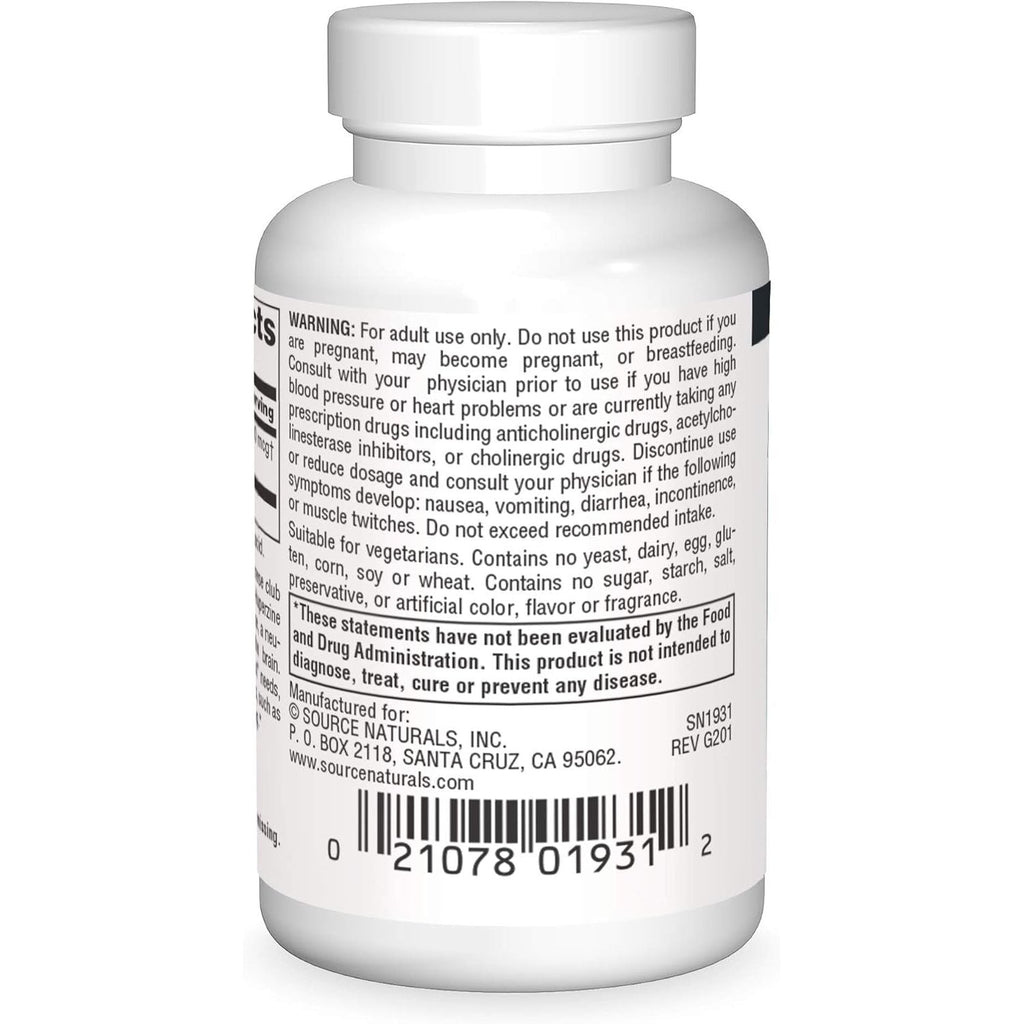 Buy now Source Naturals Huperzine A, for Learning & Memory* 200 mcg - 120 Tablets at indiglob india