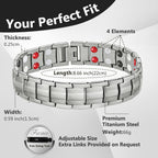 Buy now Feraco Mens Magnetic Bracelet Titanium Steel Magnetic Bracelet with Double Row 4 Elements Magnets (Silver) at indiglob india