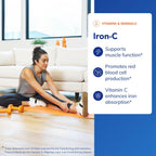 Pure Encapsulations Iron-C, 30 Capsules | 15 mg - 175 mg Vitamin C, Red Blood Cell Support*, Energy Production, Highly Bioavailable Iron Pill, for Women and Men