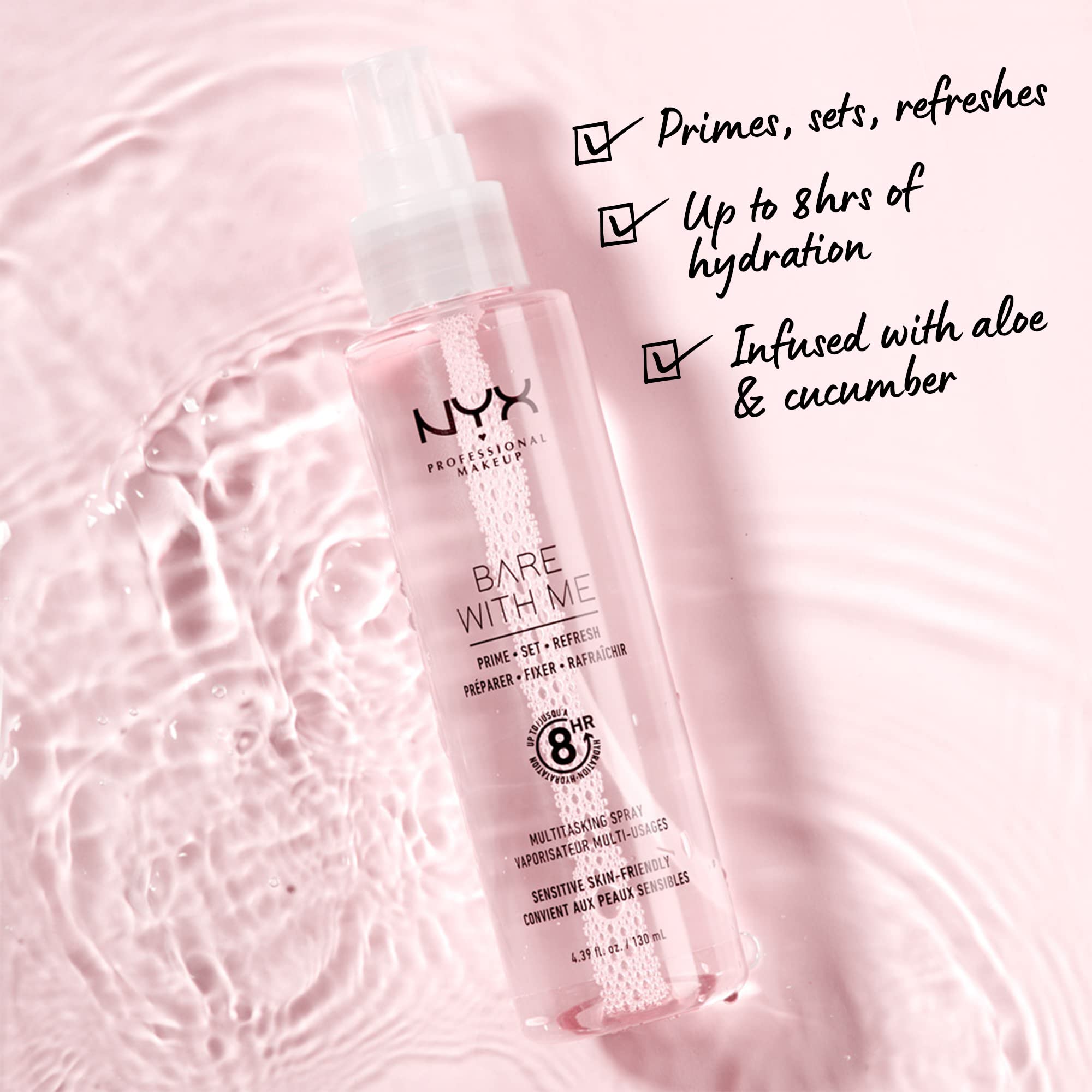 Buy now NYX PROFESSIONAL MAKEUP Bare With Me Multitasking Face Primer & Makeup Setting Spray, Hydrating Face Mist for up to 8HR Wear, Long-Lasting, Vegan Formula at indiglob india