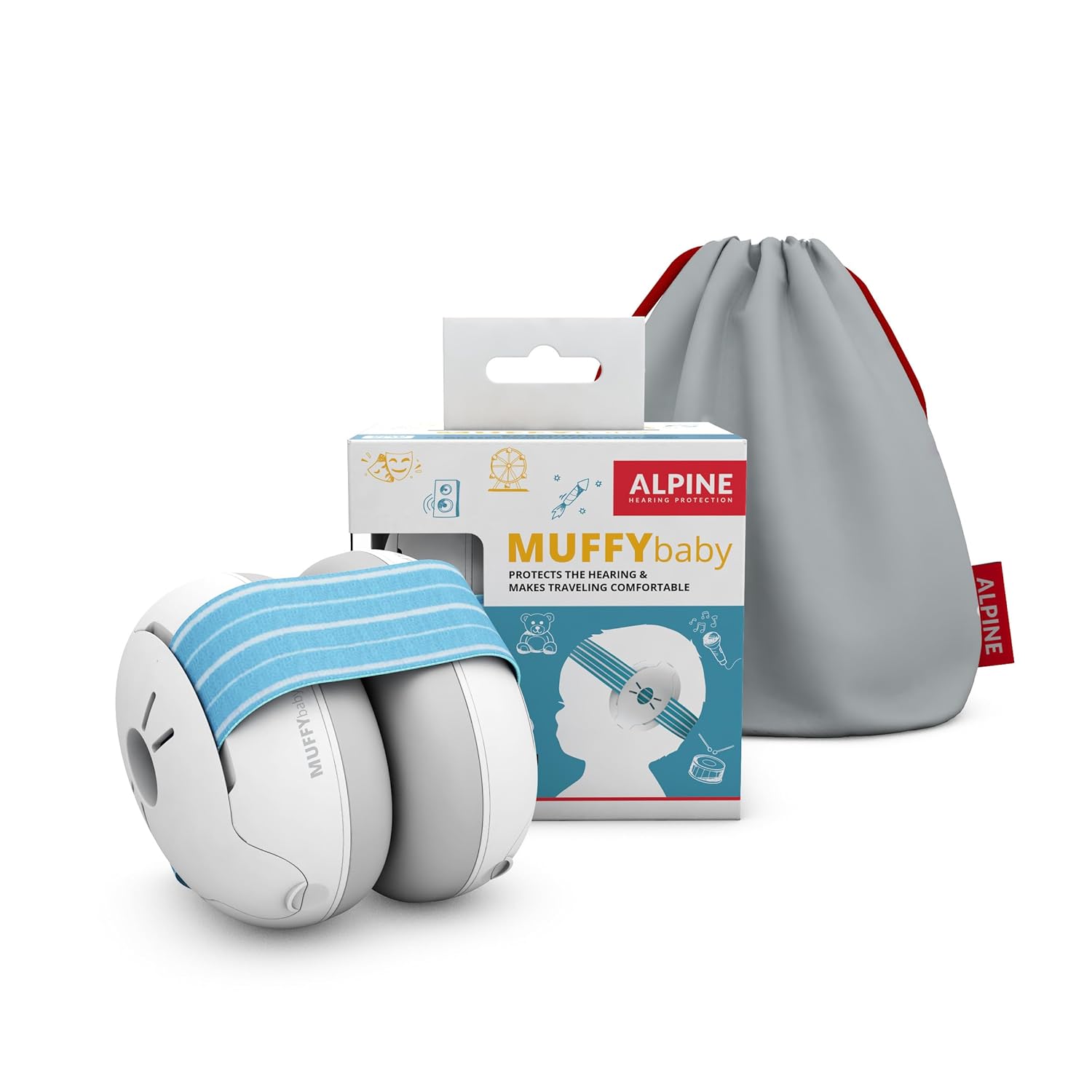 Buy now Alpine Muffy Baby Ear Protection for Babies and Toddlers up to 36 Months - CE & ANSI Certified - Noise Reduction Earmuffs - Comfortable Baby Headphones Against Hearing Damage & Improves Sleep - Yellow Blue at indiglob india