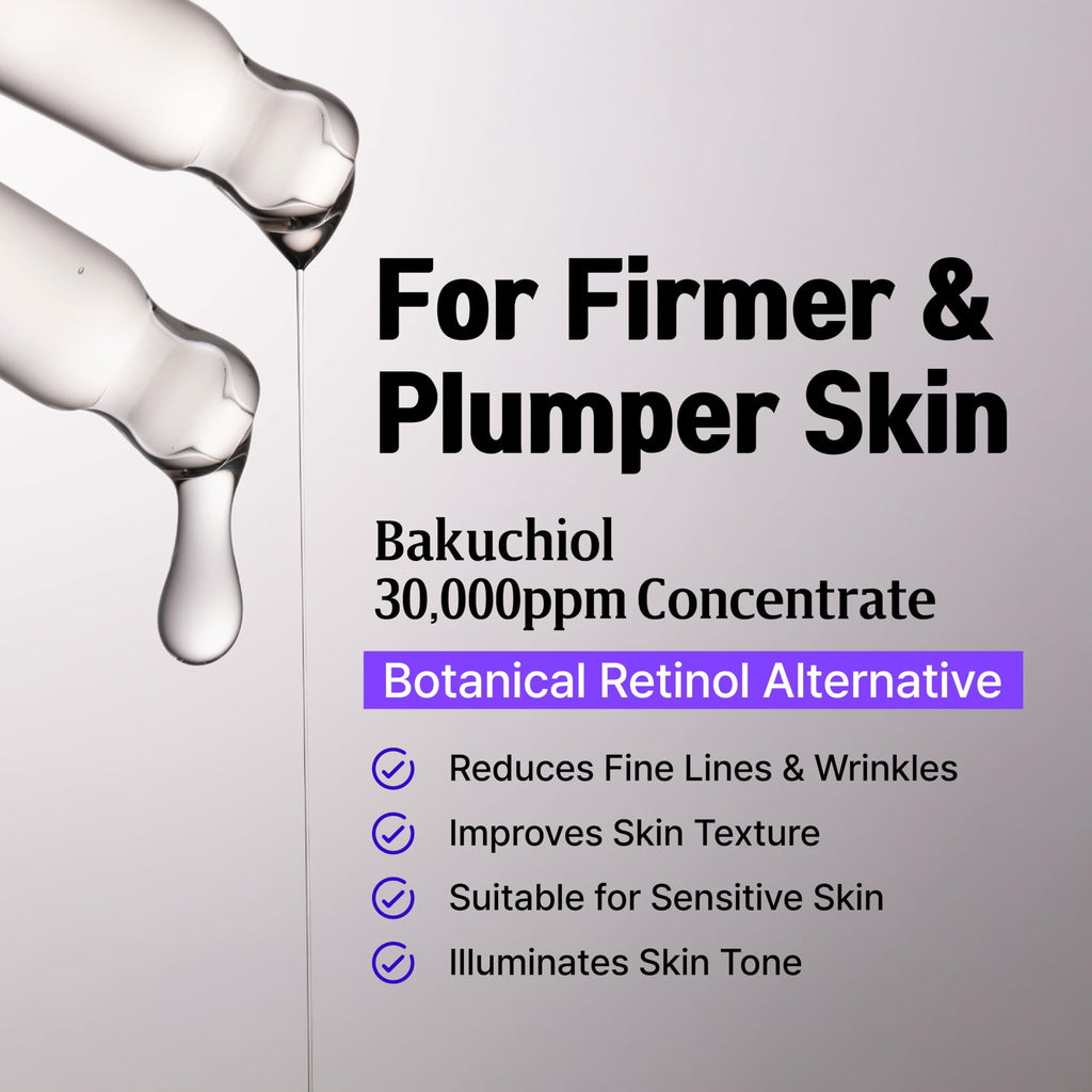 Korean Bakuchiol Concentrate DIY Mix-in Serum 30,000 ppm - High Potency Retinol Alternative | Wrinkle Reduction Skin Firming & Smoothing - Anti-Aging Sensitive Skin Vegan & Cruelty-Free Non-GMO 1 oz