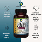 Amazing Herbs Premium Black Seed Oil - 60 Count Softgels, 1250mg | Capsules, Pressed Nigella Sativa for Women & Men, Aids in Digestive Health, Normal Immune & Brain Support