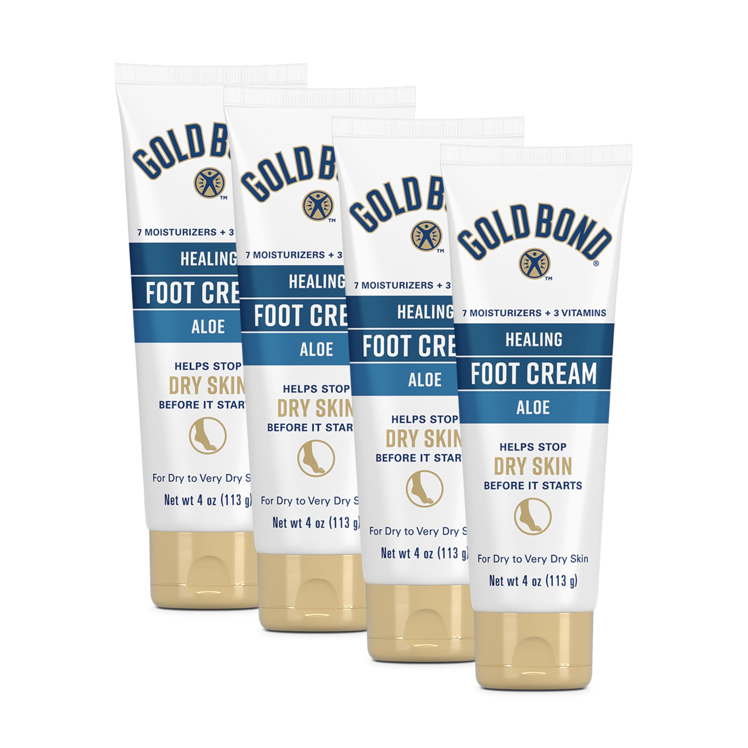Gold Bond Healing Foot Cream for Dry Feet and Cracked Heels, 4 Oz With Aloe | Gold Bond lotion is a rich foot cream that nourishes & softens for healthier looking feet